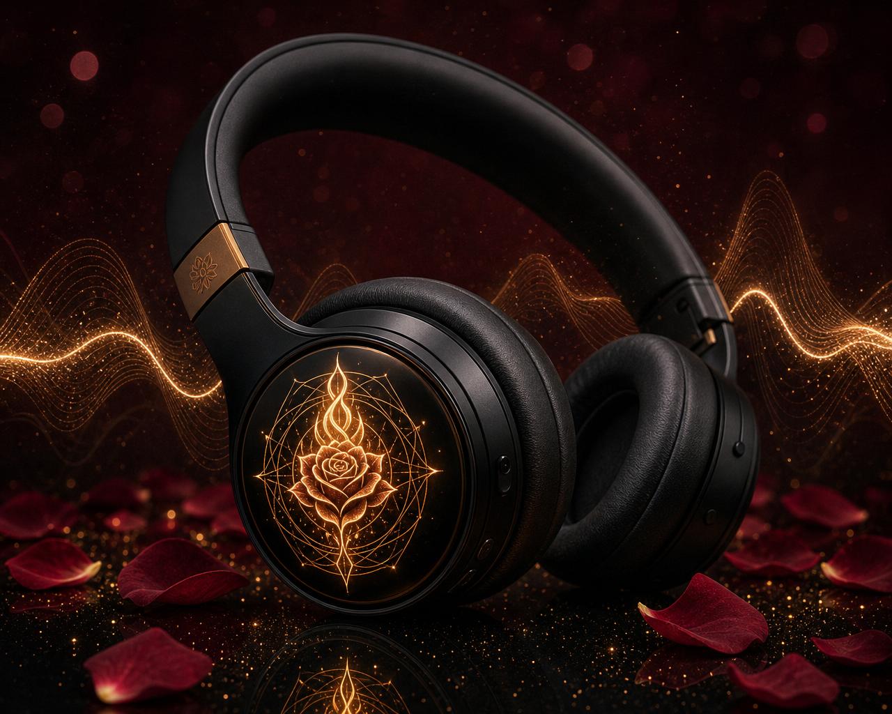 The Rose & Flame Audio device with sacred flame symbol