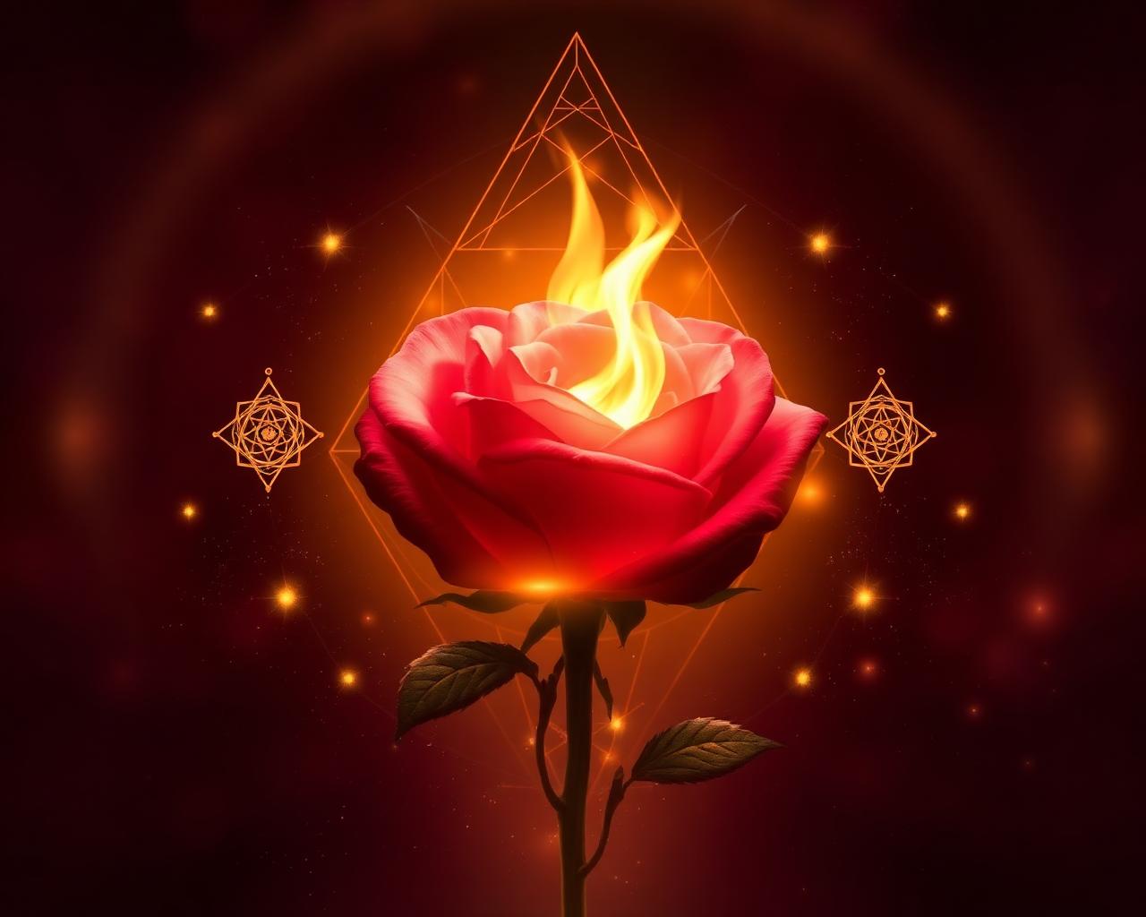 The Rose & Flame — symbol of inspired devotion